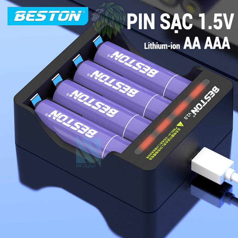 Bộ sạc pin AA/AAA Beston 1.5V Sạc nhanh Tự ngắt M7011 Có đèn báo đầy cho Micro karaoke, máy ảnh, đồng hồ, đồ chơi trẻ em
