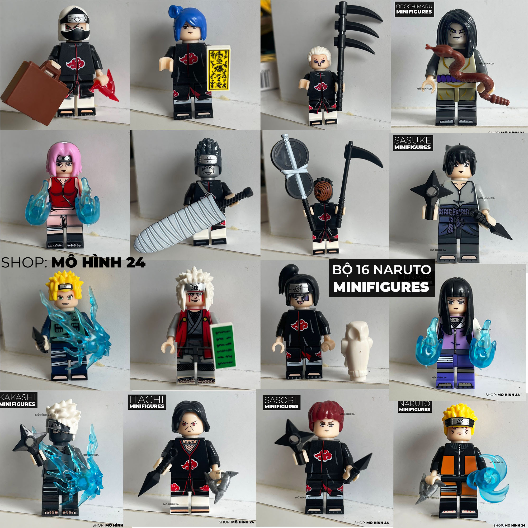 [BÁN LẺ] MÔ hình nhân vật anime Naruto Mini Figure minifigures itachi jiraiya minato akatsuki kakash