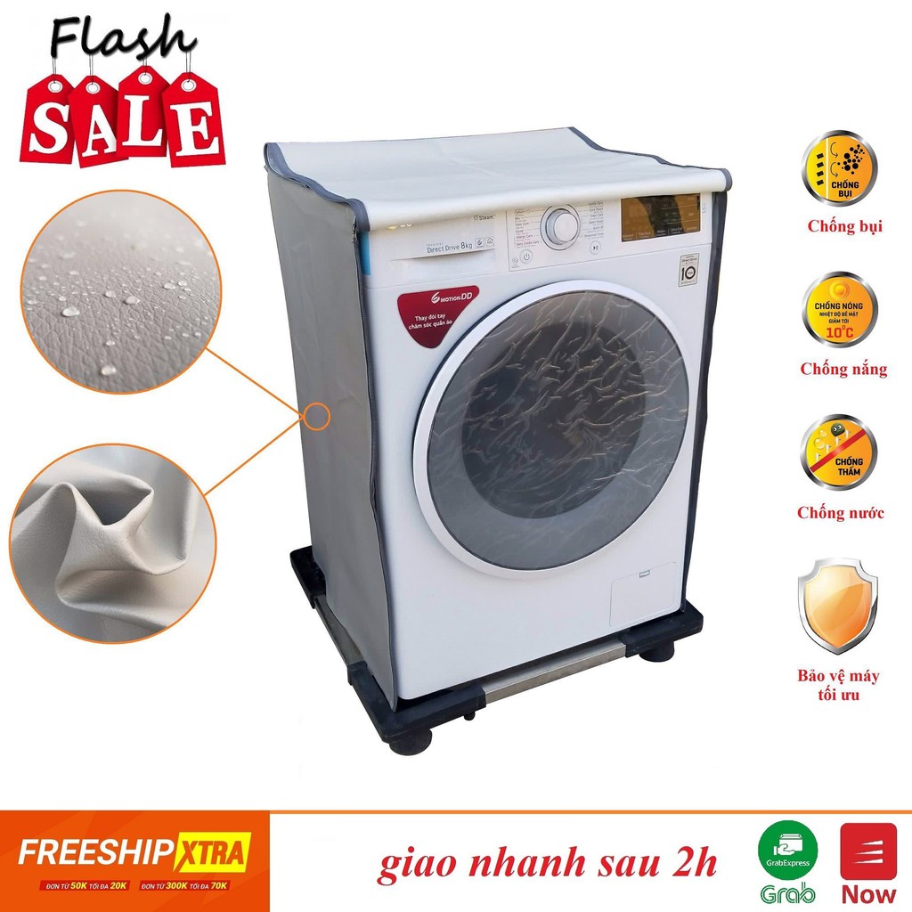 Vỏ Bọc Máy Giặt Cửa Ngang, chống mưa nắng  - Mặt da Máy 6kg-9kg