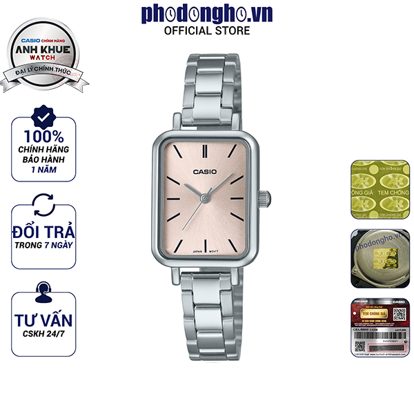 Đồng hồ nữ dây kim loại casio anh khuê ltp-v009d-4eudf