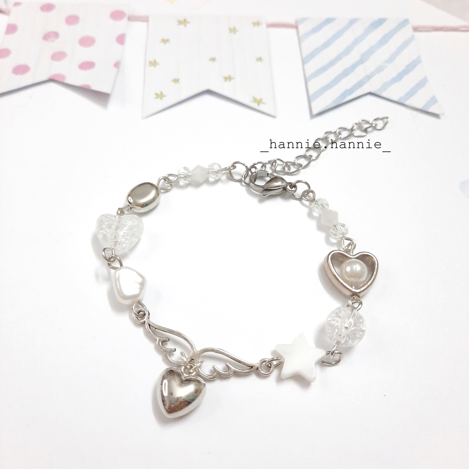 🧚🏻 LOVE & LIGHT 🧚🏻 - Set vòng cổ vòng tay y2k đôi cánh thiên thần charm xà cừ phong cách nữ tính khoá thép không gỉ