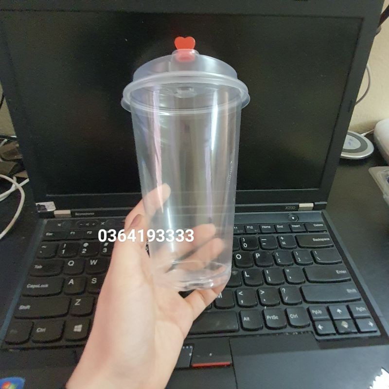 Sỉ 50 cốc nhựa nắp tim 500ml