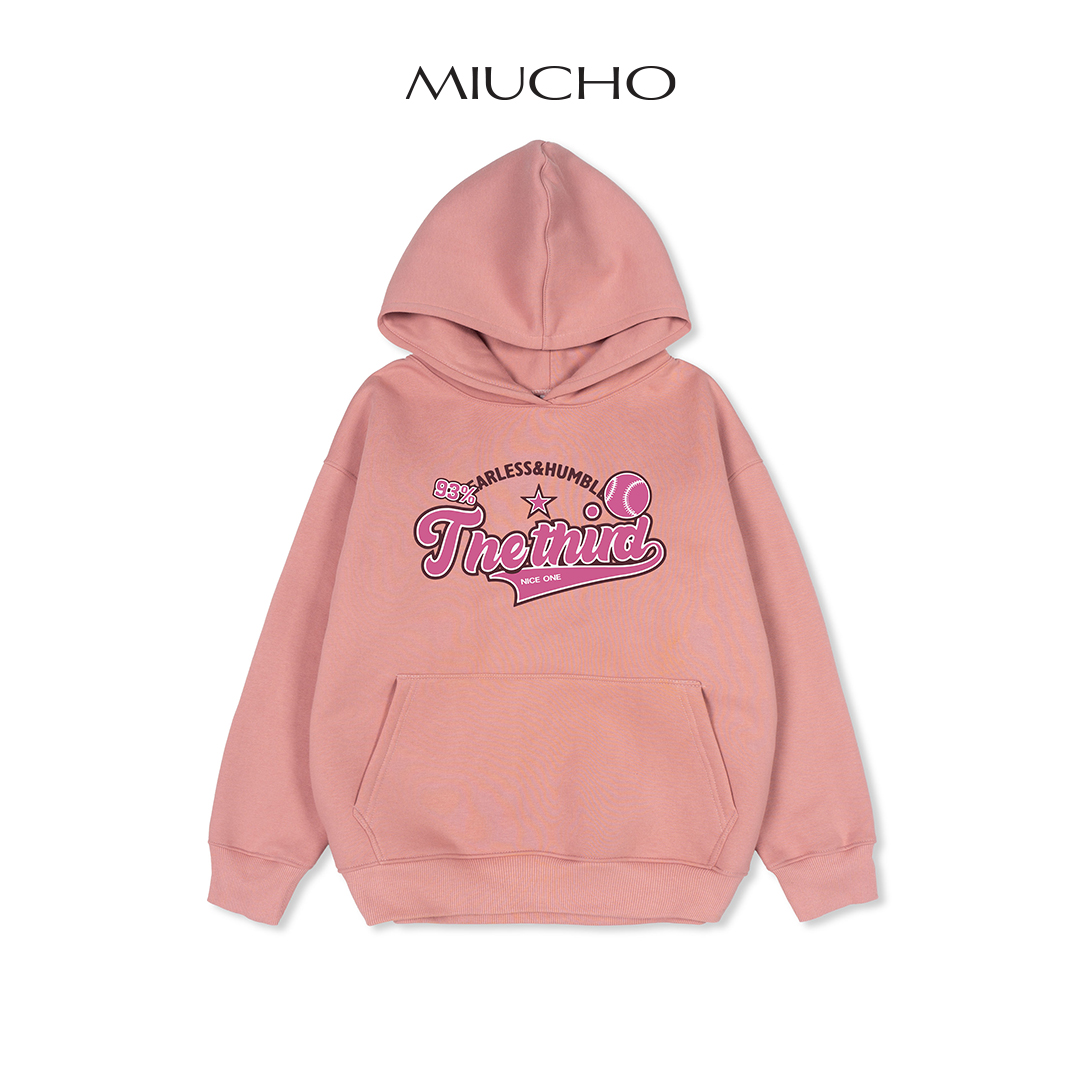 Áo hoodie nam unisex form rộng HDD032 Miucho chân cua dày dặn in basic