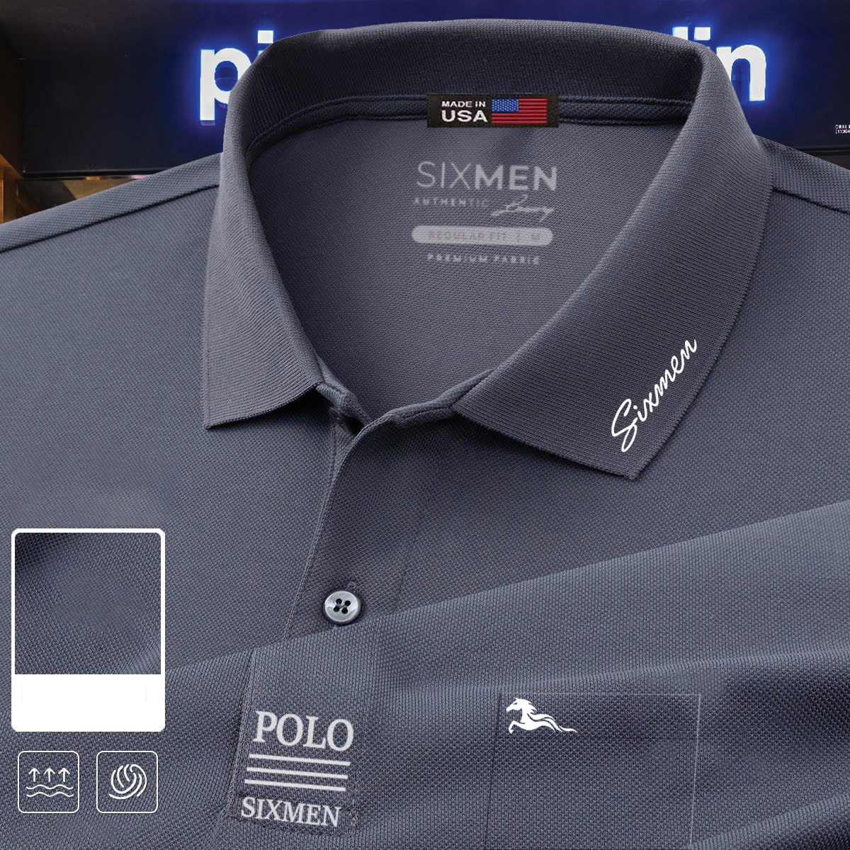 Áo Polo nam trơn Basic cổ bẻ Sixmen vải cá sấu FeelMax thoải mái - M02 - 3