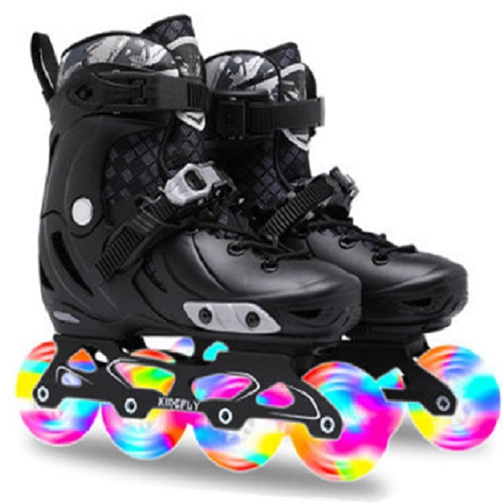 (TẶNG BẢO HỘ) GIÀY TRƯỢT PATIN TRẺ EM KINGFLY, 8 BÁNH ĐÈN