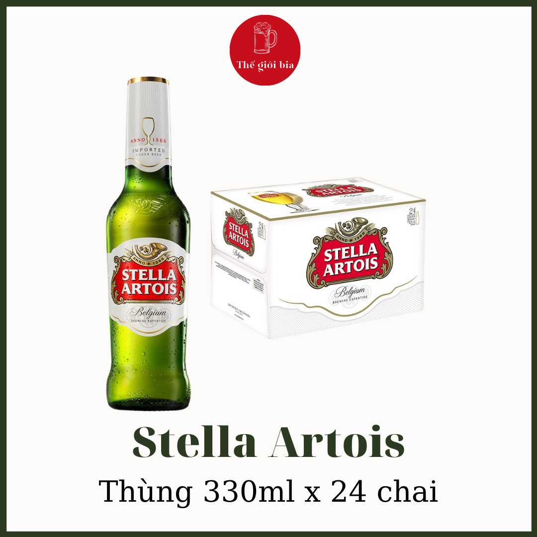 Thùng bia Stella Artois 330ml x 24 chai  Chính hãng