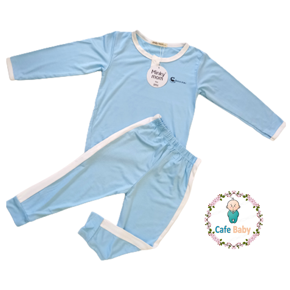 Bộ thun lạnh minky mom dài viền cho bé