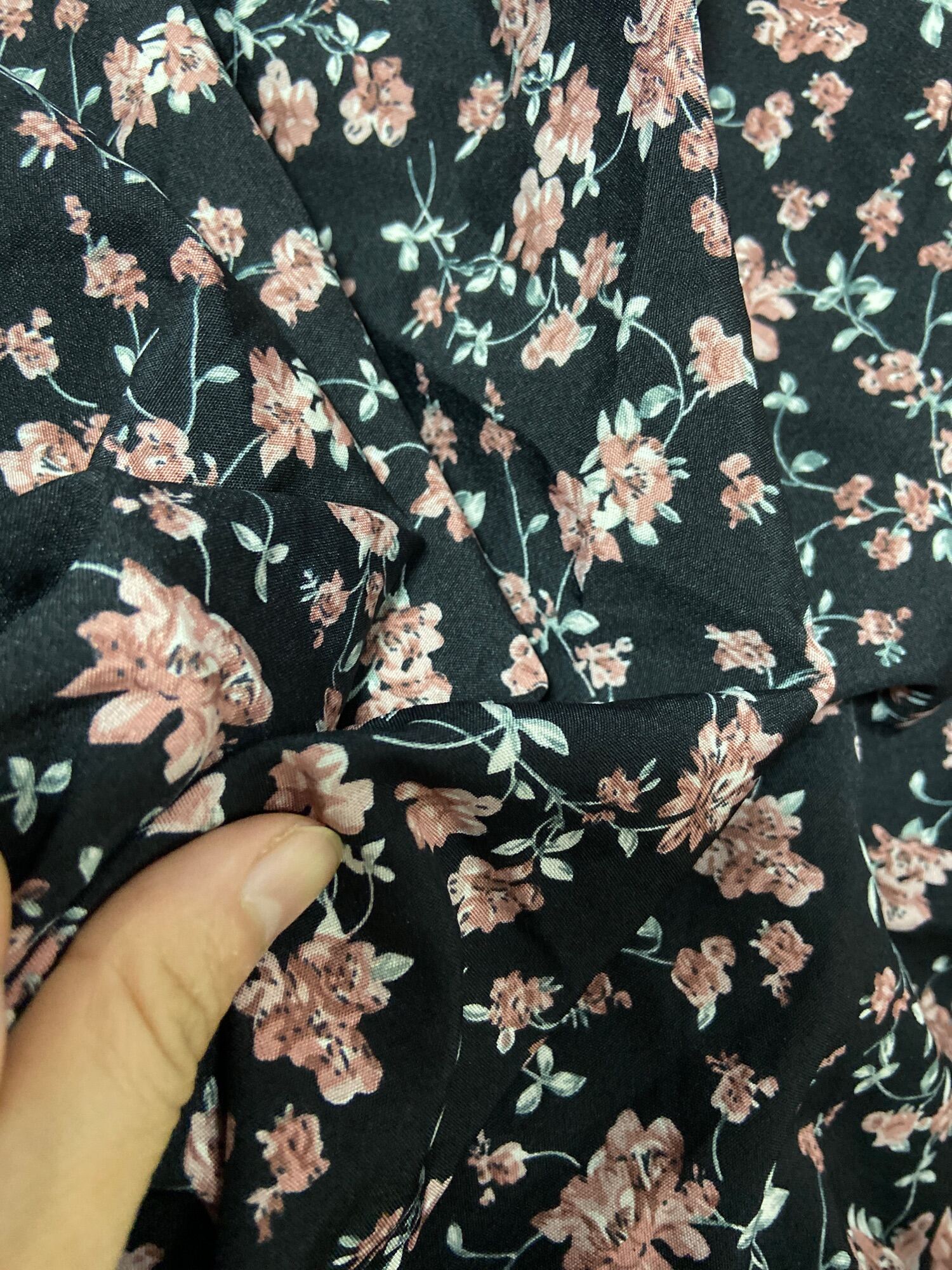 1m vải lụa hoa nhí suông mềm giản nhẹ khổ 1m5