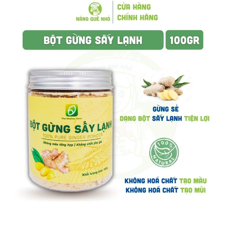 Bột Gừng Sấy Lạnh The Moshav Farm Giảm Đầy Bụng Ginger Powder Nguyên Chất 100g
