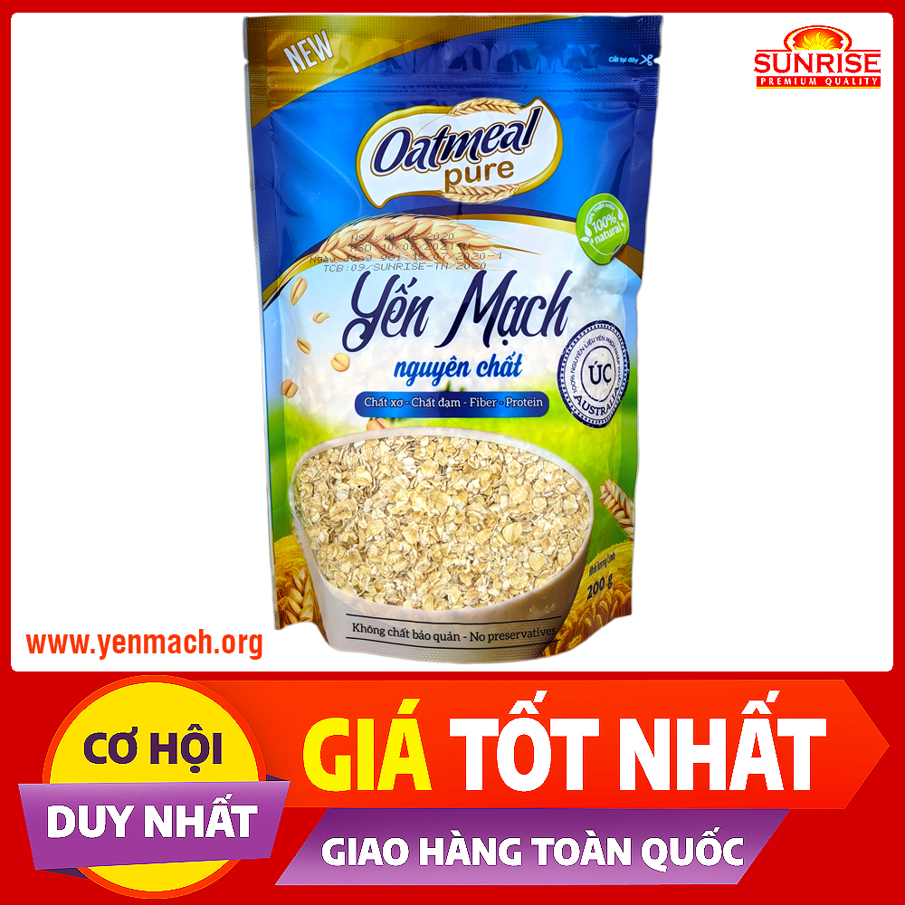 Yến mạch Úc nguyên chất cán vảy Oatmeal Pure 200g - Nhập khẩu chính ngạch từ Úc