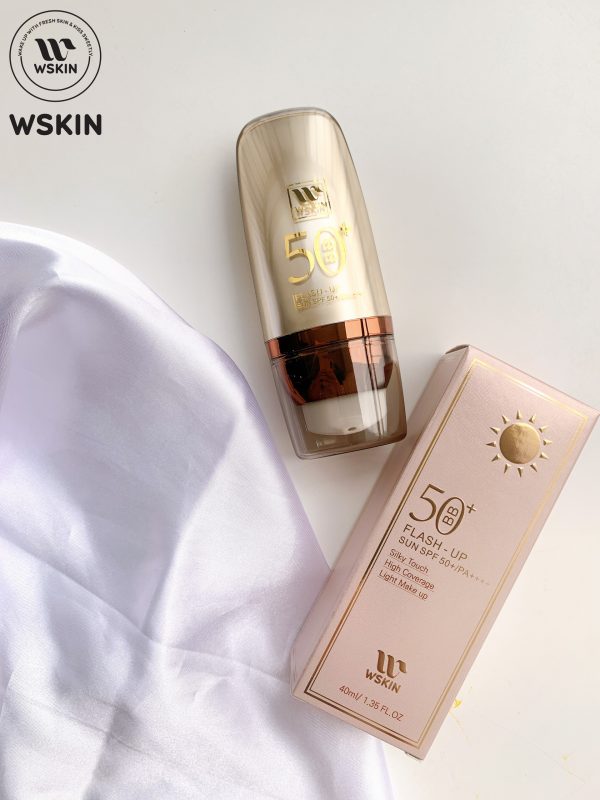 Kem chống nắng nền wskin bb flash up sun spf50+ pa++++ 40ml kem chống nắng kèm nền wskin hàng chất lượng