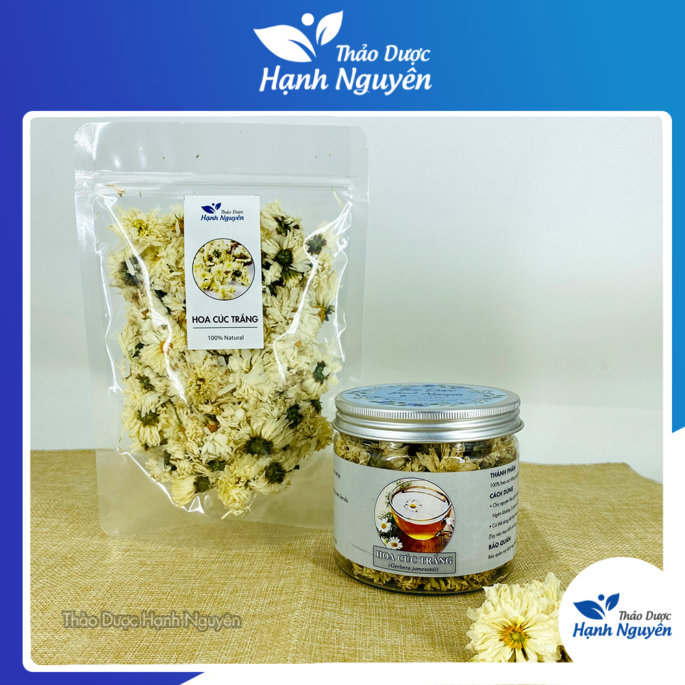 Trà hoa cúc trắng cao cấp 100g (Trà bạch cúc dưỡng nhan thanh nhiệt đẹp da) - Thảo Dược Hạnh Nguyên