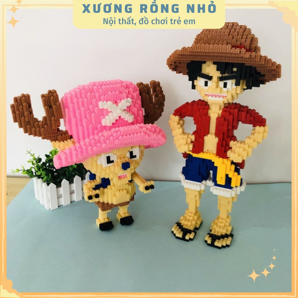 Đồ chơi mô hình Luffy, Chopper size lơn, Mô hình One Piece bộ lắp ráp nhân vật Luffy, Chopper