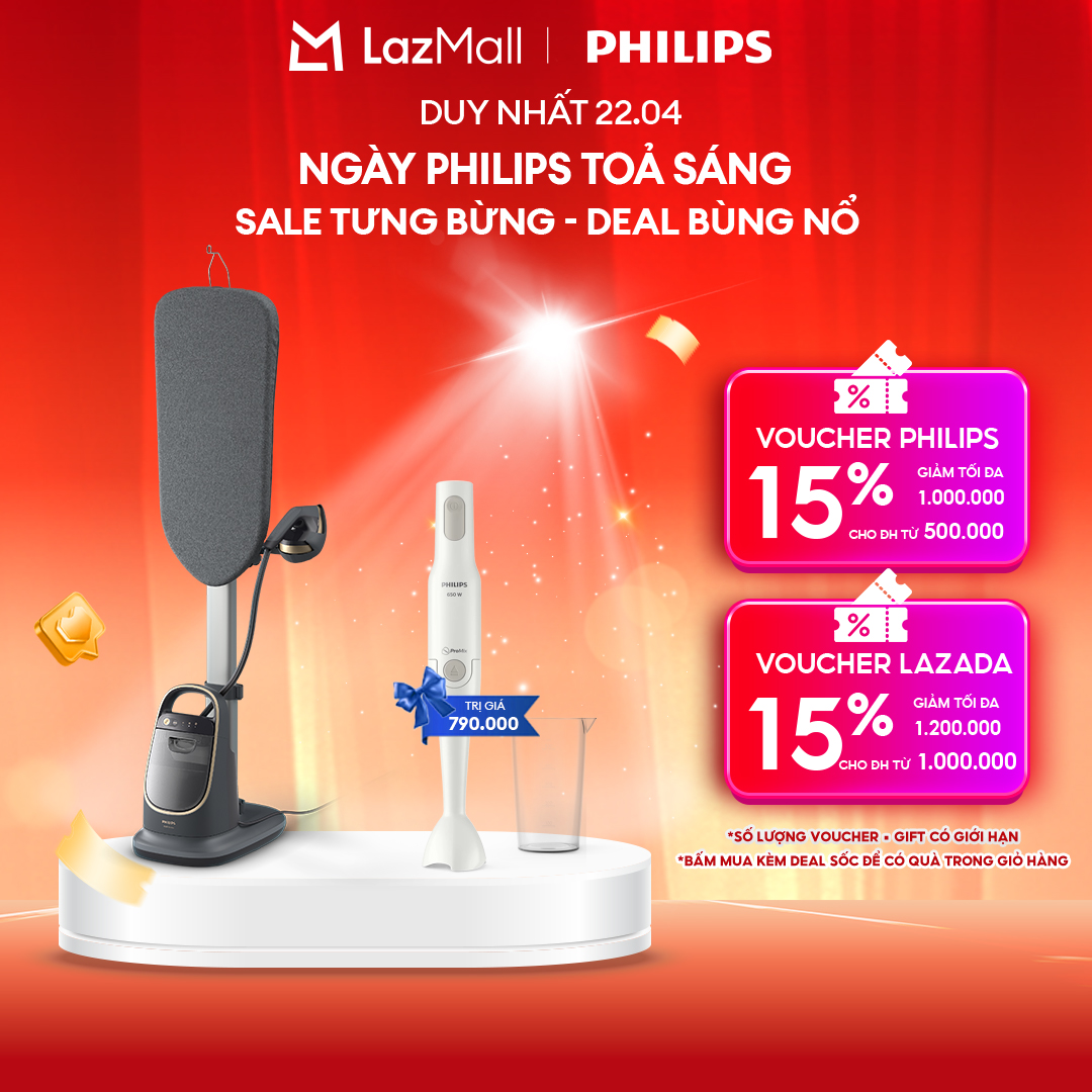 Bàn Ủi Đứng Cao Cấp Đa Năng All-In-One Philips AIS8540/80|OptimalTEMP không cháy| ván ủi đa góc| ngăn nước 2.1lit|Có bánh xe|BH 2 năm - Hàng Phân Phối Chính Hãng