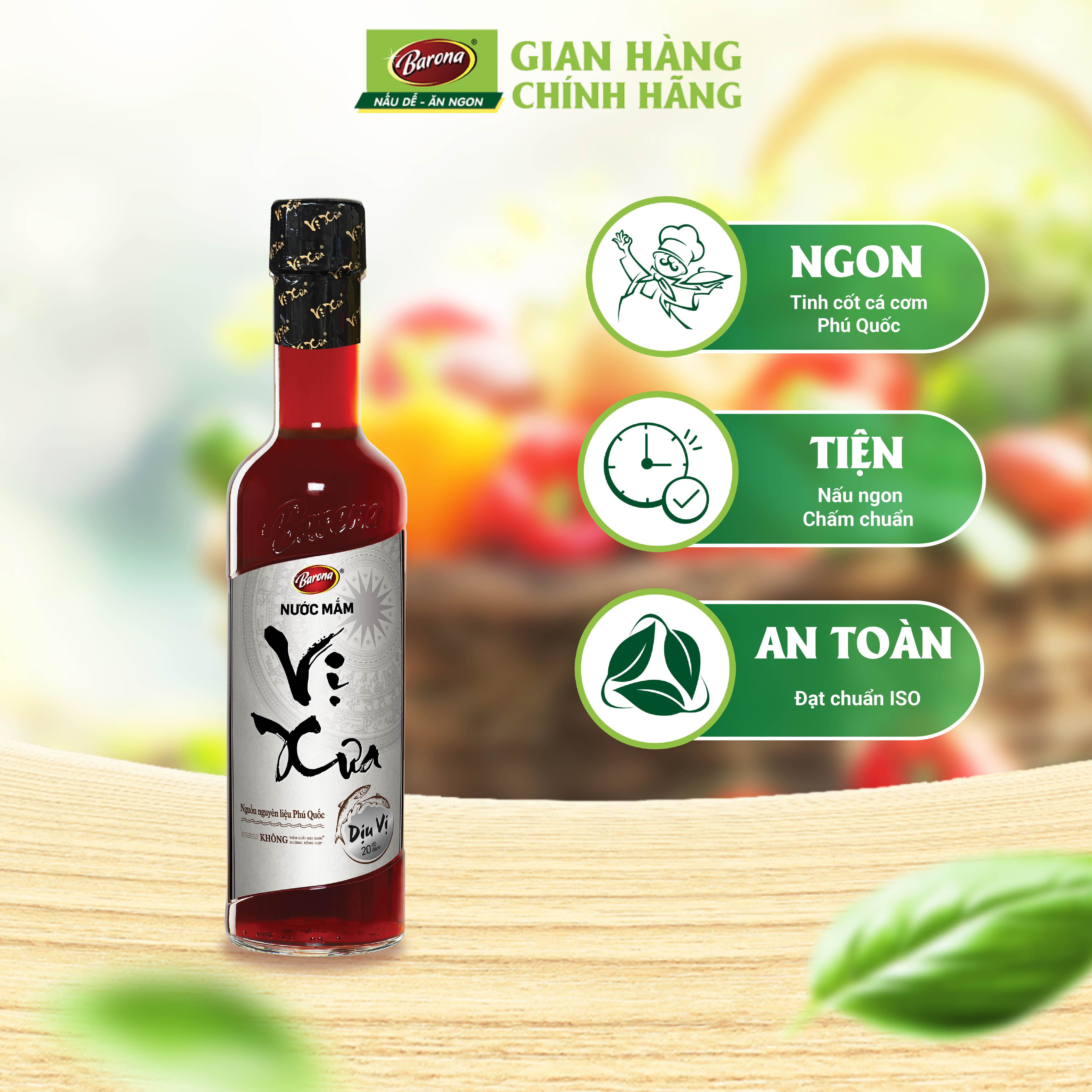 Nước Mắm Phú Quốc Vị Xưa Barona 20 độ đạm 500ml