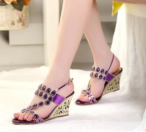 sandal đế xuồng đính đá cao cấp