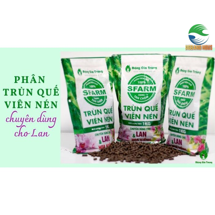 Phân Trùn Quế viên nén Sfam, bón lan, hoa kiểng, rau hữu cơ (500g)
