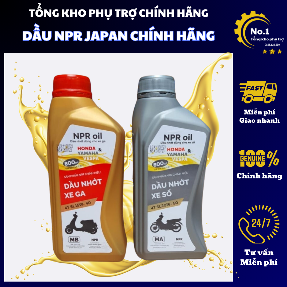 Dầu Nhớt Xe Số, Xe Tay Ga Hàng Chất Lượng Cao NPR OIL 800ml
