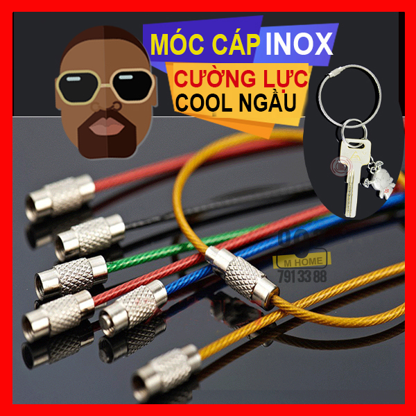 Dây cáp inox treo chìa khóa dây treo đa năng dài 5cm