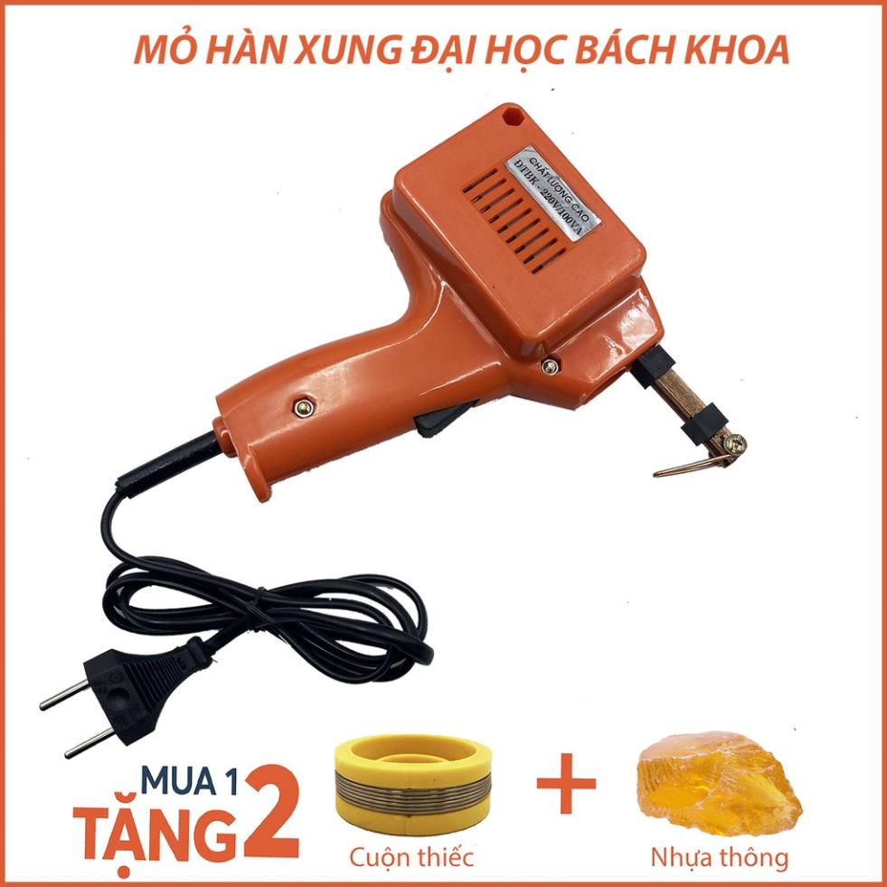 Mỏ Hàn Xung 220V-100W Bách Khoa Chuẩn hàn nhanh, bền TẶNG KÈM THIẾC + NHỰA THÔNG