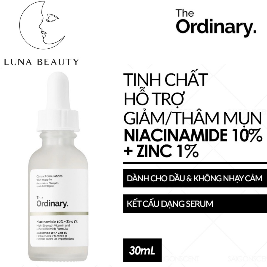 Tinh chất giảm mụn The Ordinary Niacinamide 10% + Zinc 1% ( 30mL )
