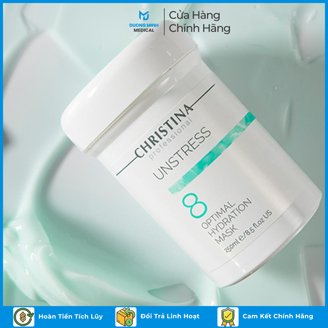 Mask Unstress Christina 8 dưỡng ẩm, cấp nước và tái tạo giúp da mềm mại, căng bóng Optimal Hydration 250ml - Dương Minh Medical