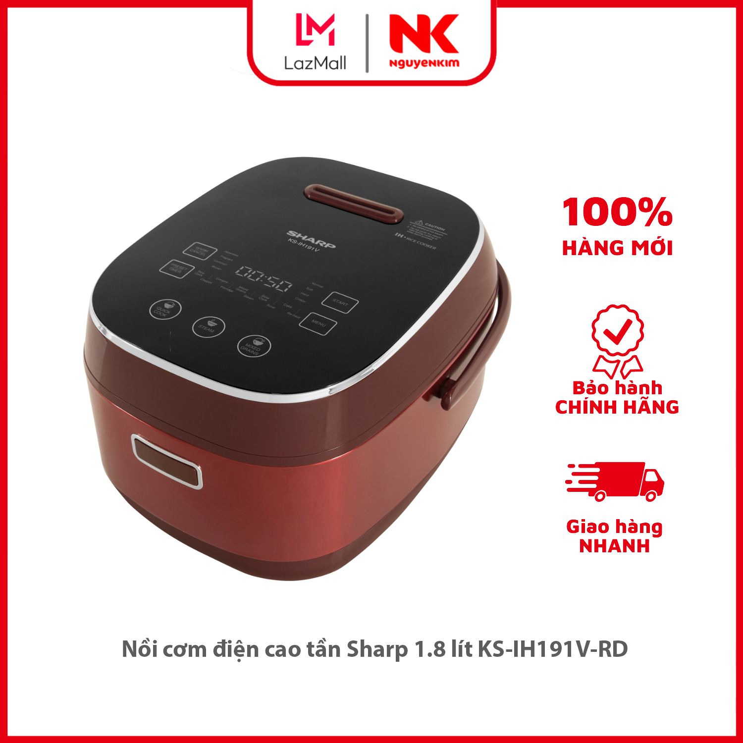 Nồi cơm điện cao tần sharp 1.8 lít ks-ih191v-rd
