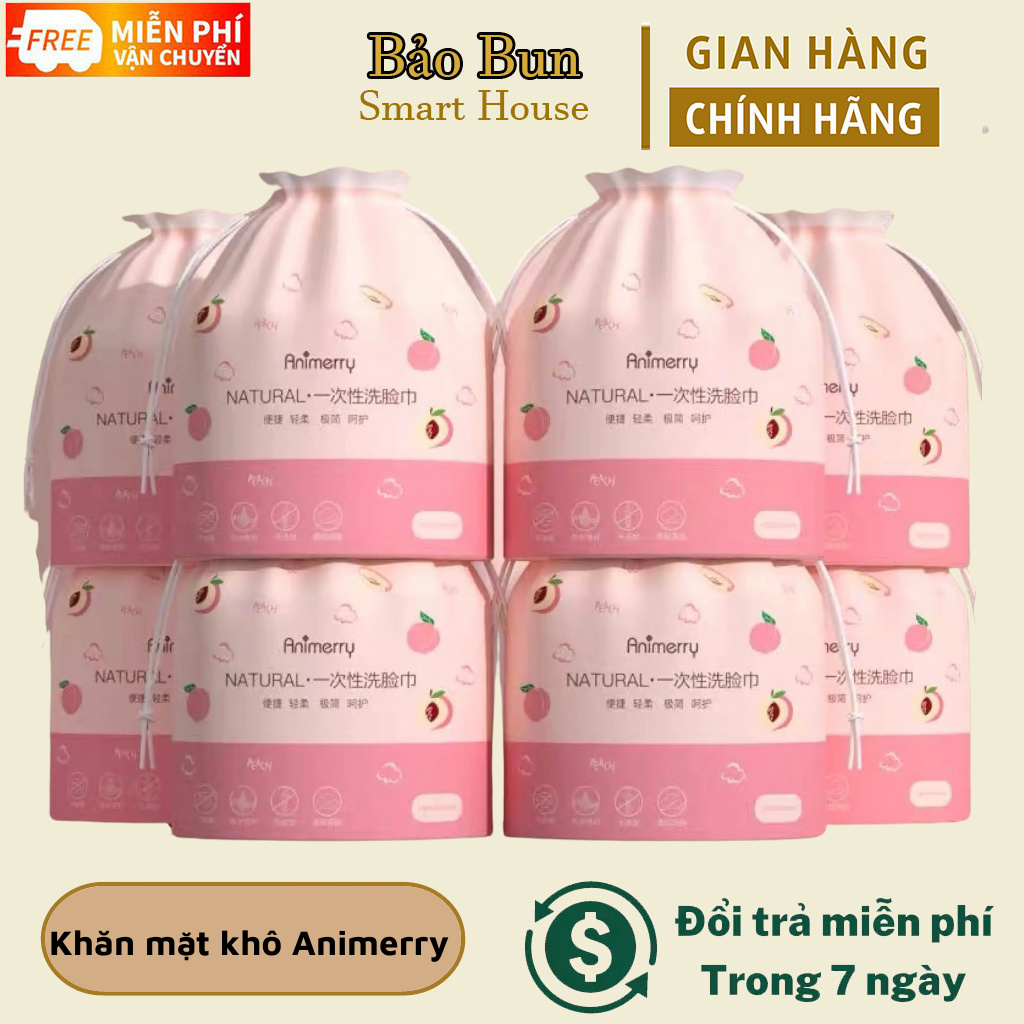 Khăn mặt khô Animerry ,Dùng Tẩy trang lau khô, lau ướt , Giấy lau mặt siêu mềm,mịn,dai dùng một lần