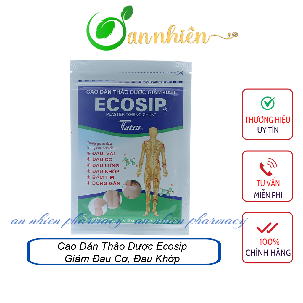 Cao dán thảo dược ecosip giảm đau cơ, đau khớp