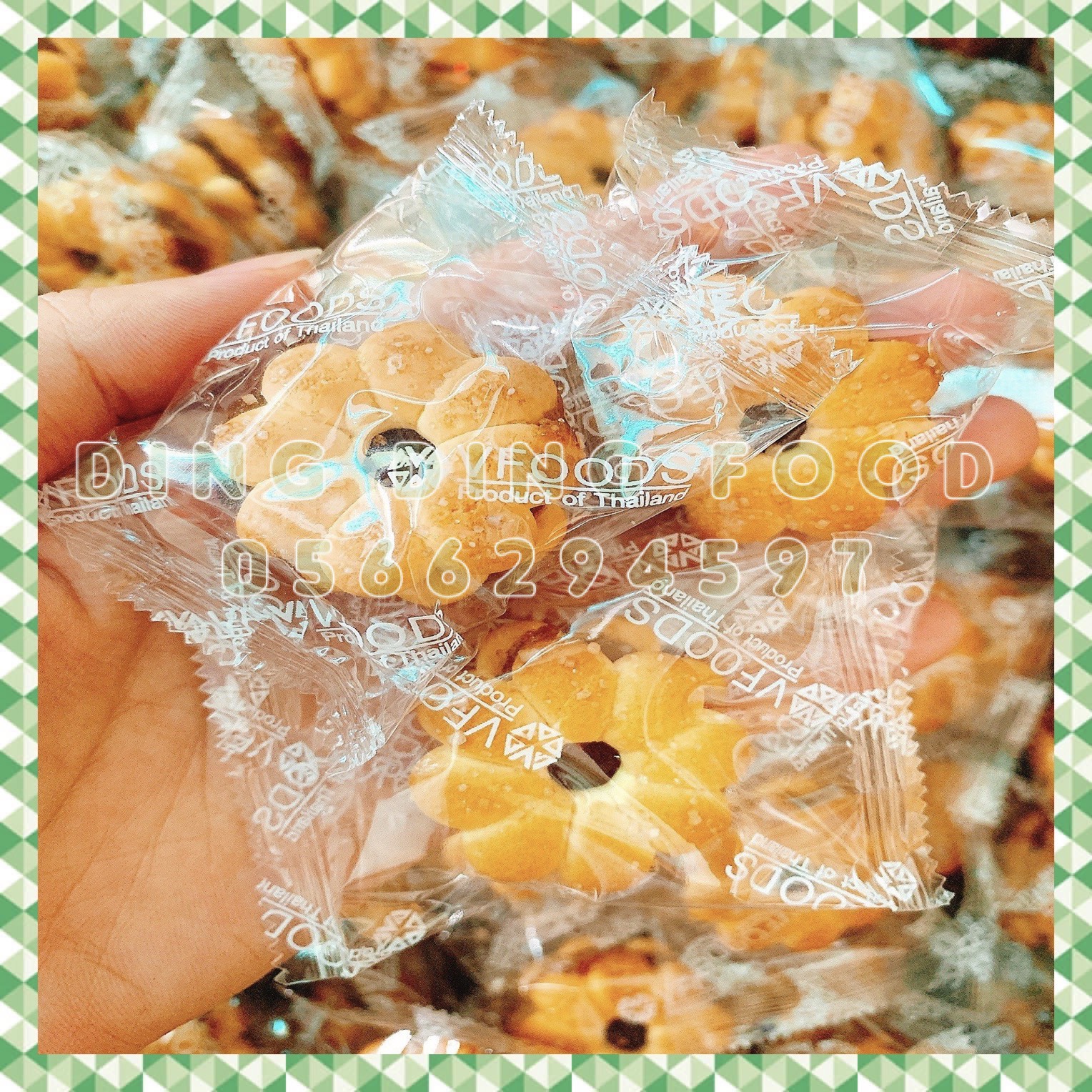 HSD: 2025 - 500g Bánh Quy Hoa Mai Nhân Mứt Khóm Vfoods, Thái Lan, Bánh Mứt, Ăn Vặt Siêu Ngon, DING DING FOOD