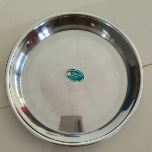 Khay dĩa tròn đựng thức ăn/ để bếp than bếp cồn inox cao cấp
