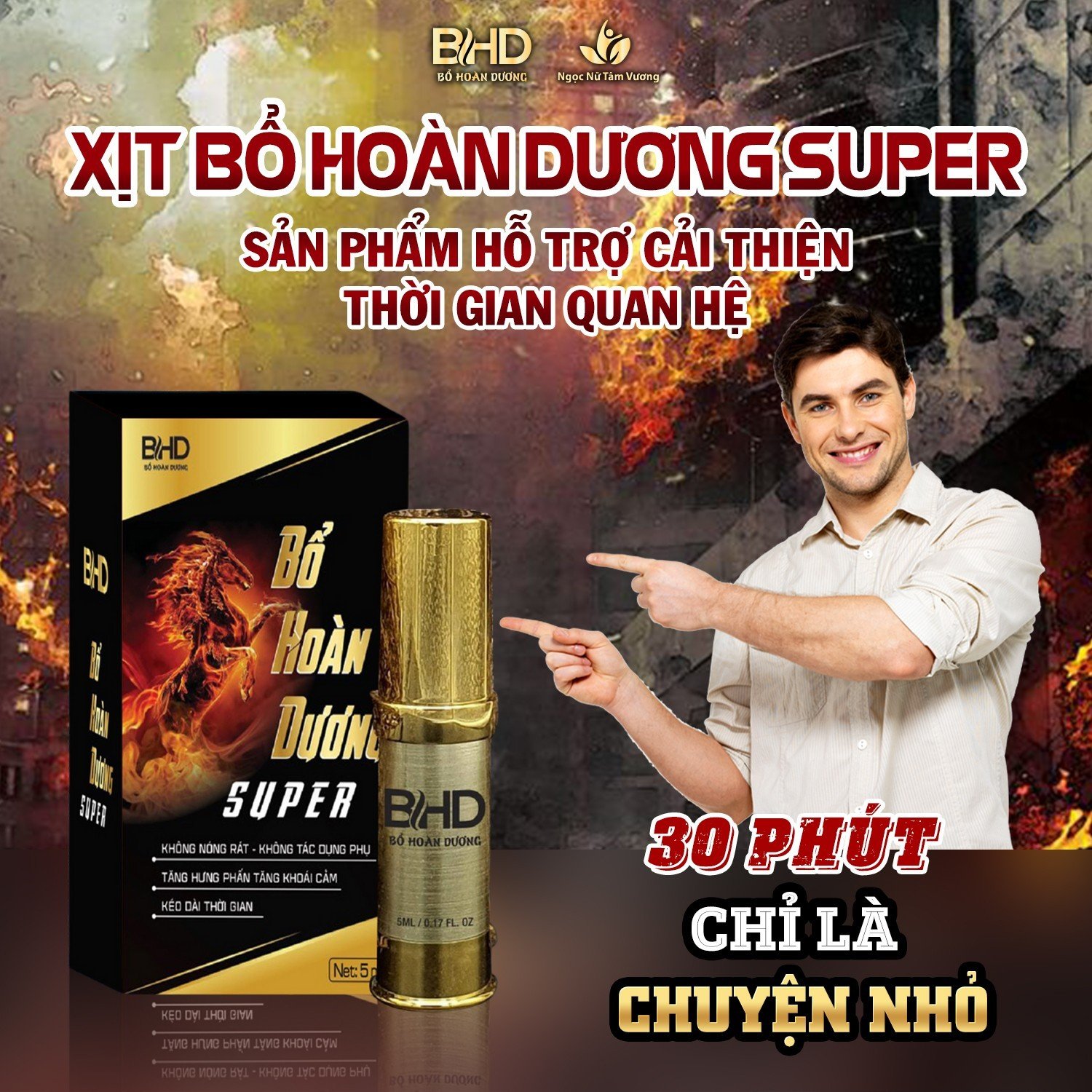 CHÍNH HÃNG | Chai Xịt Thảo Dược Bổ Hoàn Dương Super - Xịt Thảo Dược Chống Xuất Sớm - Kéo Dài Thời Gian Yêu