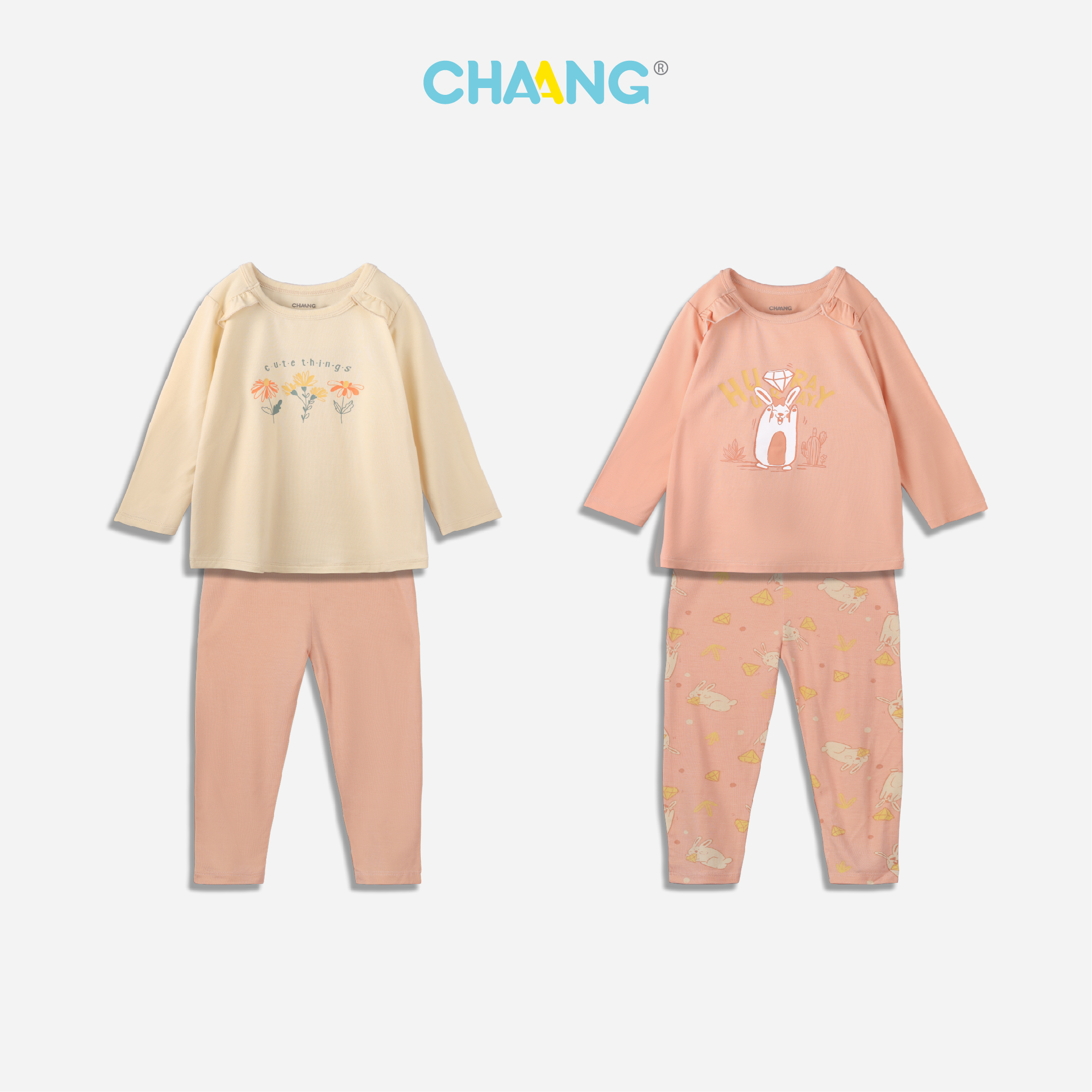 Bộ quần áo dài tay bèo vai bé gái Treasure Chaang