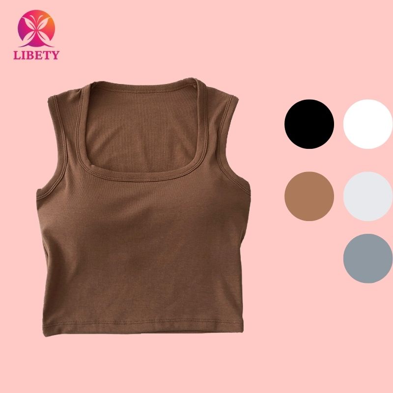 Áo thun crotop 3 lỗ 2 dây bản to cổ vuông áo crotop công sở ôm bó sát eo cổ vuông cotton phong cách hàn quốc chất đẹp