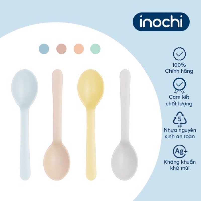 Bộ 4 thìa ăn Inochi - Amori cho bé- nhựa nguyên sinh an toàn