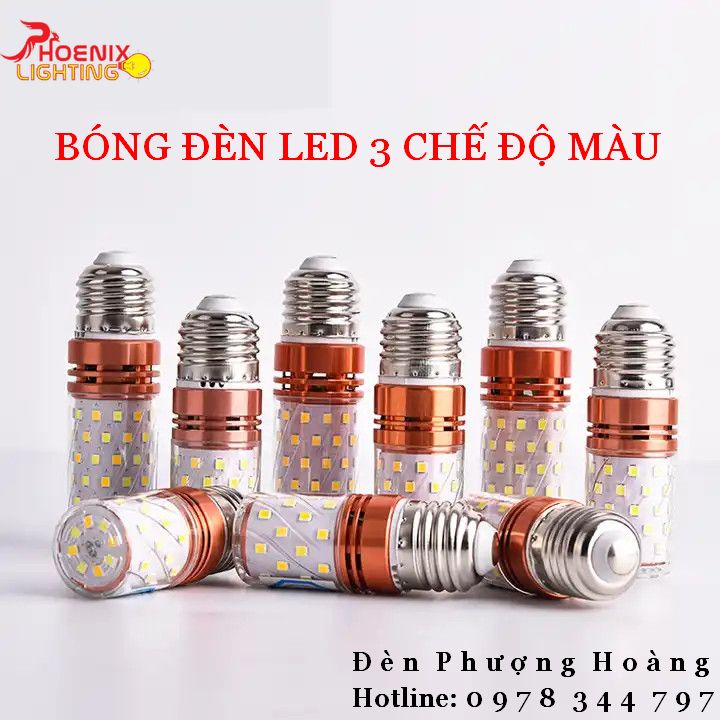 Bóng đèn led bắp ngô 3 chế độ ánh sáng đuôi đèn e27 & e14
