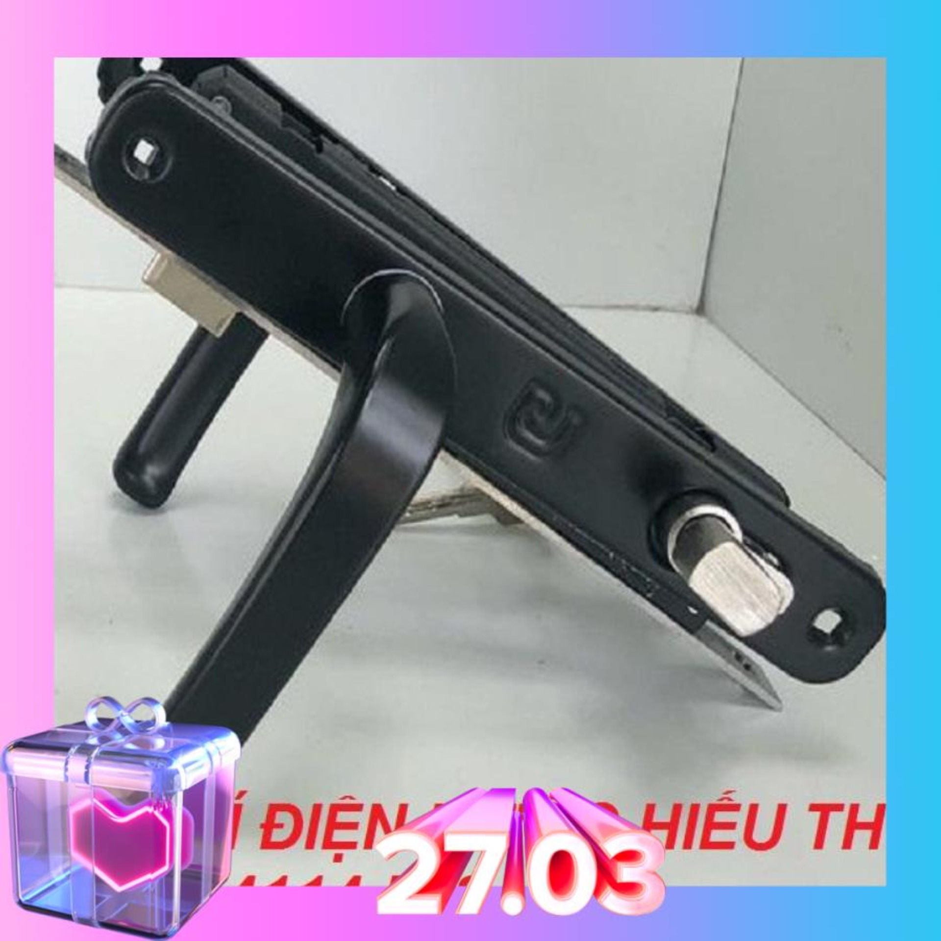 Bộ khóa tay gạt lắp cửa nhôm-cửa nhựa-cửa thép màu đen ( hàng củ khóa và chìa khóa bằng đồng )
