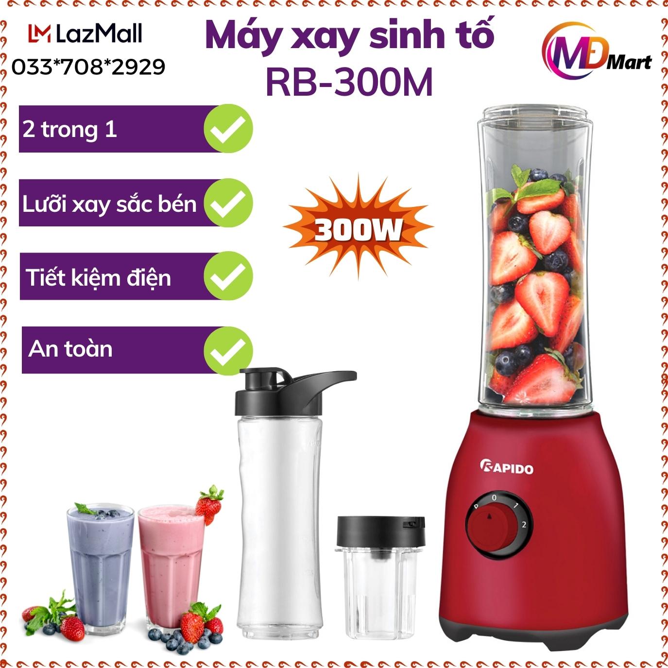 Máy xay sinh tố, máy xay cầm tay, máy xay mini - máy xay sinh tố r rb-300m, lưỡi dao inox bằng thép không gỉ siêu bền, sắc bén, 3 công suất tiết kiệm điện năng, 2 bình xay bằng nhựa bfa an toàn cho sức khỏe, tinh tế, đẹp mắt.