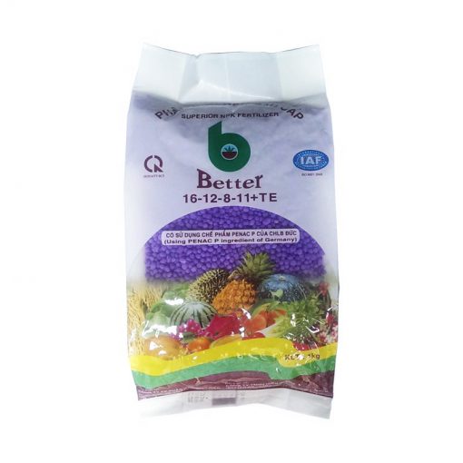 Phân bón NPK tím Better 16-12-8-11+TE giúp cây bung chồi, vọt đọt đẻ nhánh, phục hồi và tăng trưởng cây mạnh mẽ