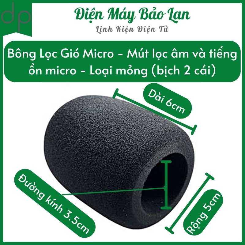 Bông Lọc Gió Micro, Mút lọc âm và tiếng ồn micro loại mỏng - Điện Máy Bảo Lan