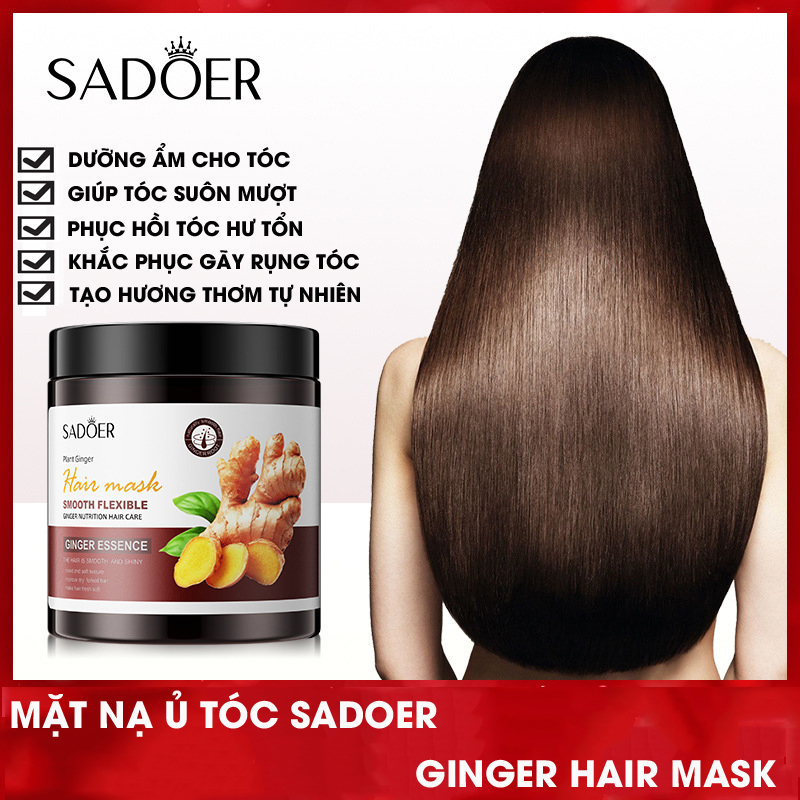 Kem ủ tóc mềm mượt sadoer kem ủ tóc chiết xuất từ gừng, dưỡng ẩm và phục hồi tóc hư tổn khắc phục tình trạng rụng tóc