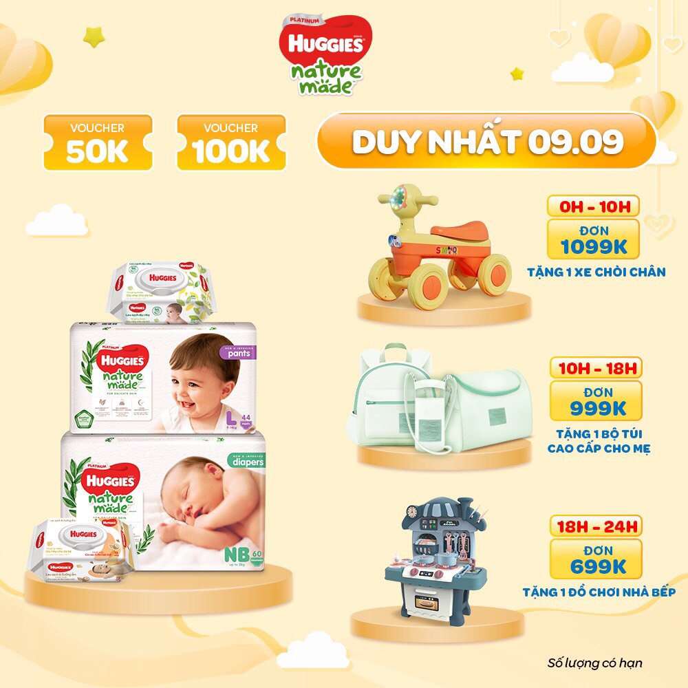 Tã dán siêu Cao Cấp Huggies Nature Made Newborn NB60