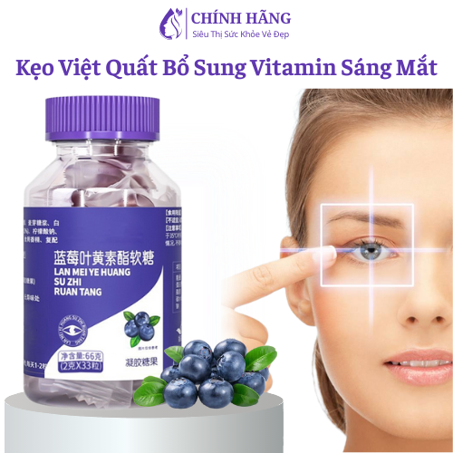 33 viên kẹo vitamin bổ mắt giúp mắt sáng khỏe mỗi ngày hết khô nhức mỏi chiết xuất việt quất