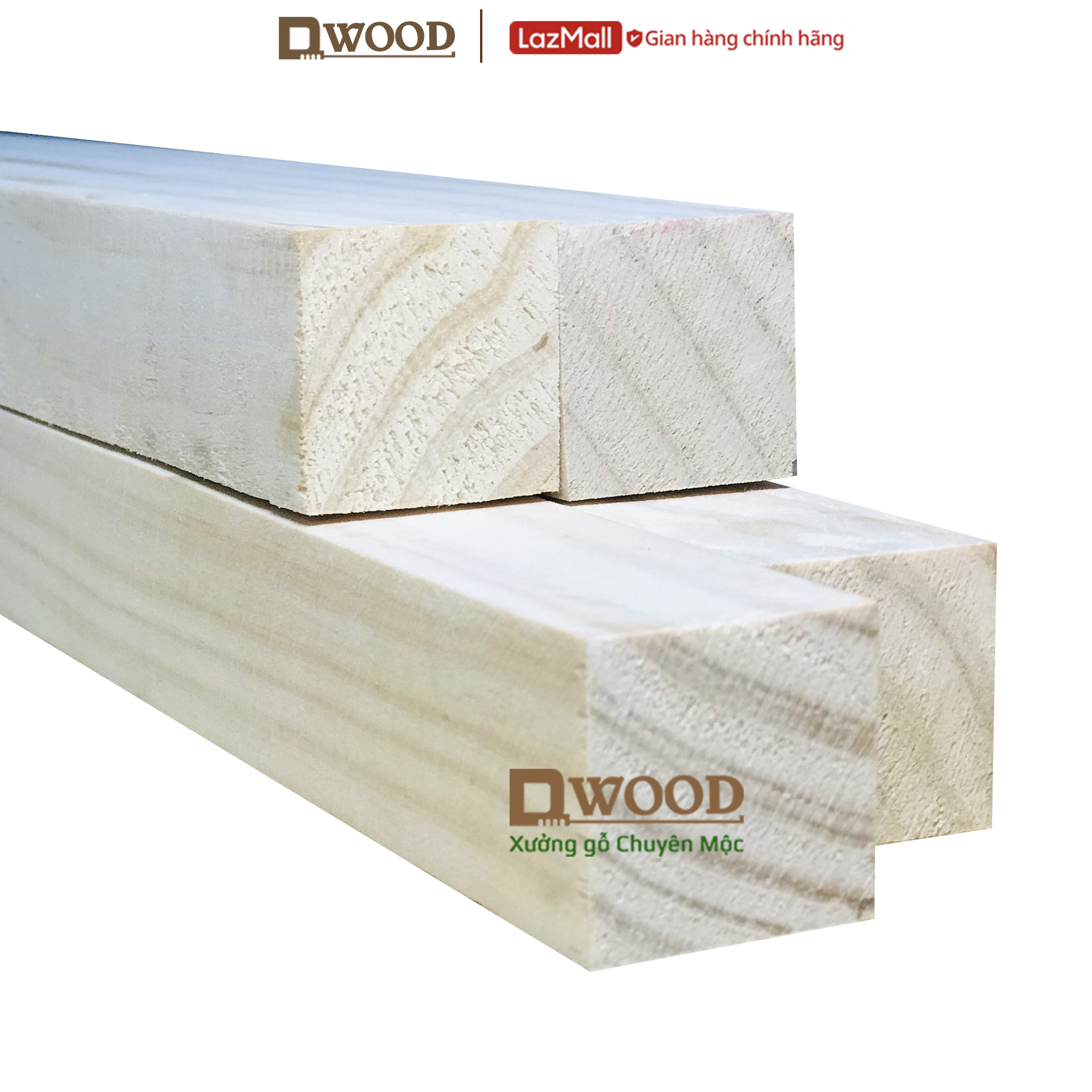 Thanh gỗ vuông Dwood 30x30 gỗ thông nhập khẩu - Chiều dài tự chọn