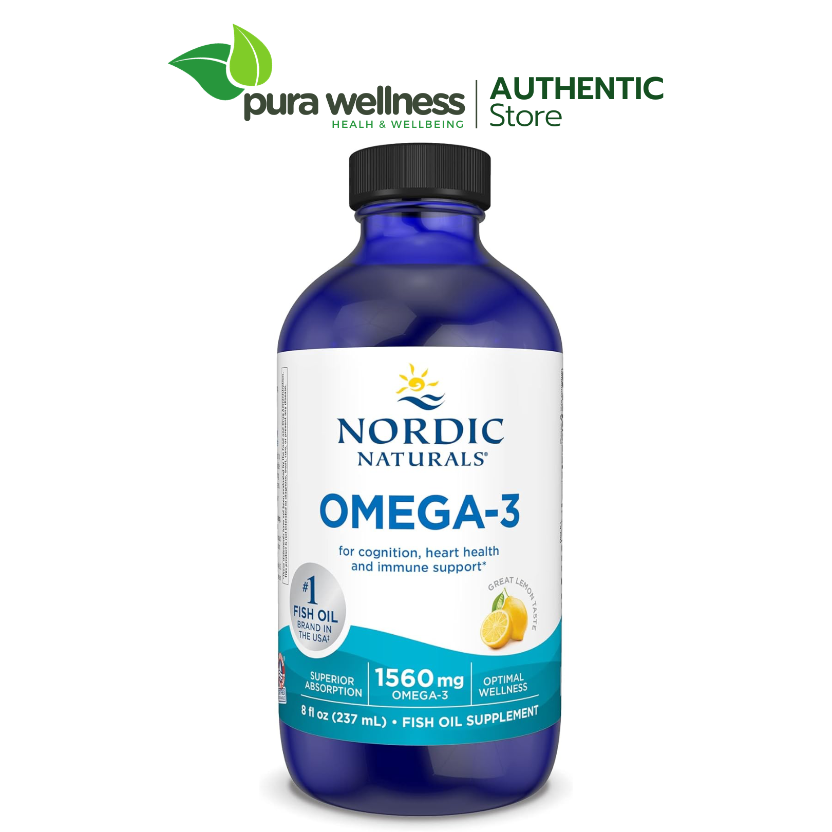 Nordic Naturals Omega-3 237ml Dầu cá dạng nước 1560 mg Omega-3 chai thuỷ tinh