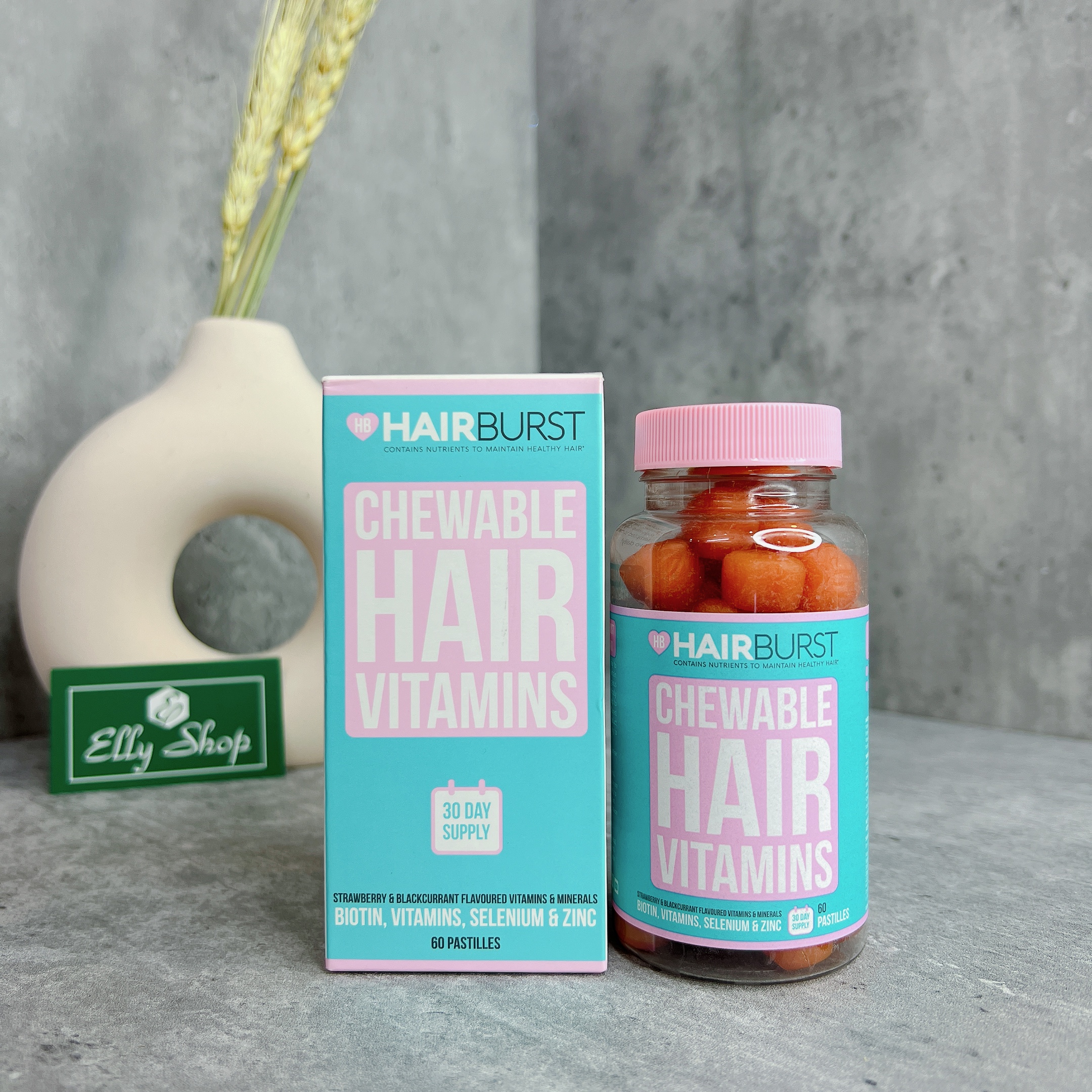 Kẹo dẻo kích mọc tóc Hairburst Chewable Hair Vitamin 60v