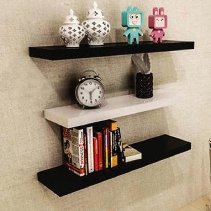 3 thanh kệ gỗ treo tường 40cm sâu 15cm phối màu