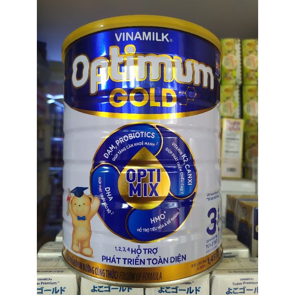 Sữa bột vinamilk optimum gold 3 mẫu mới 1,45kg hsd t10-2024