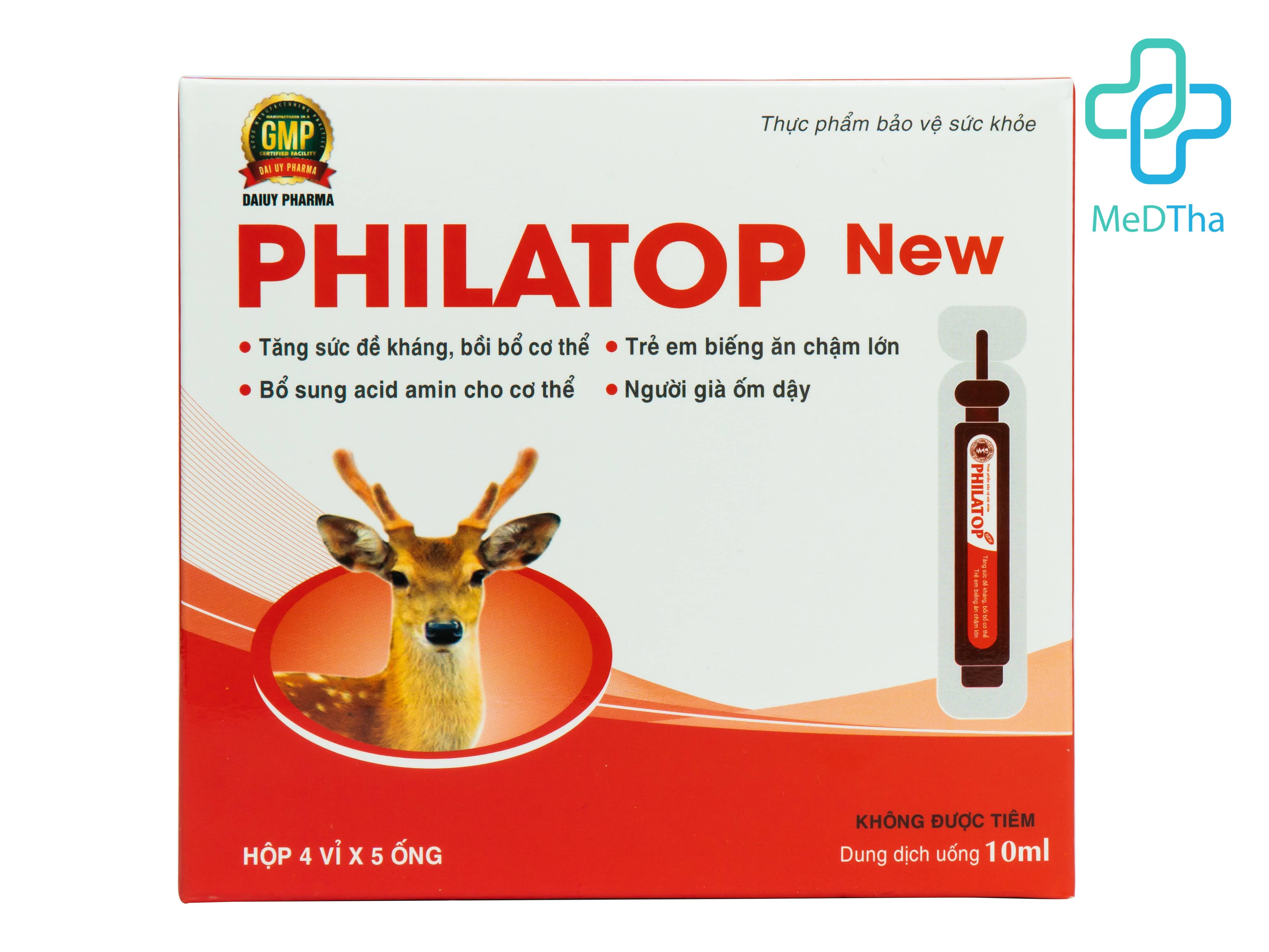 Philatop New - Bổ sung Đạm tổng hợp, Lysine, Thymomodulin và Acid Folic (Hộp 20 ống) [Chính Hãng]