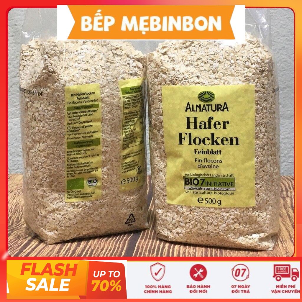 yến mạch hafer flocken cán vỡ túi 500gr